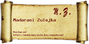 Madarasi Zulejka névjegykártya